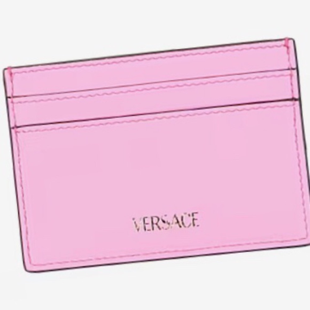 Versace Light Pink Small Weather Cardholder • Pebbled Calfskin Luxury - Picture 2 of 2